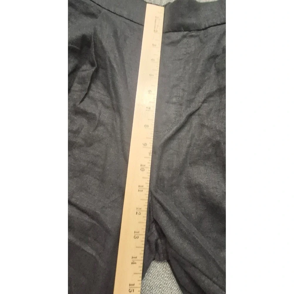 NWT Banana Republic women's black linen blend cropped‎ wide leg pants M boho